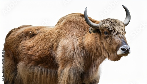 Yak Light Brown Yak Isolated Bos Mutus Grunniens