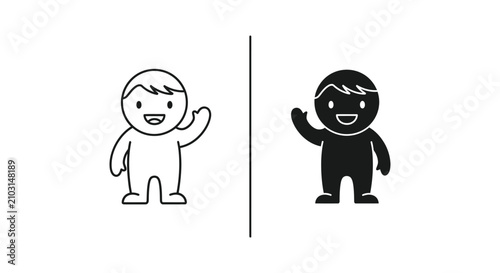 Foto Smiling cat icons giving thumbs up