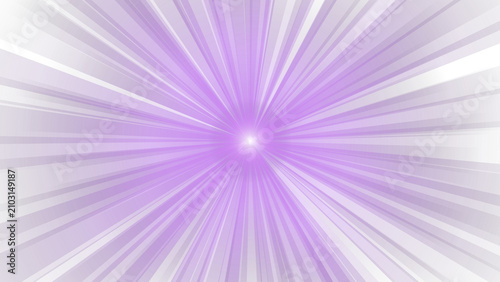 Elegant purple light burst with soft radial rays on white background