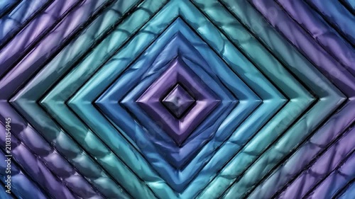 Abstract 3D geometric pattern with blue and purple diamond shapes