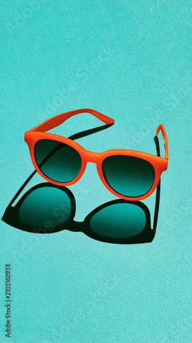 Colorful sunglasses on a vibrant background.