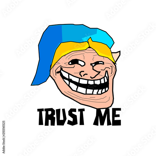 Trust Me Hero Sticker | Funny Troll Face Gamer Cartoon Character