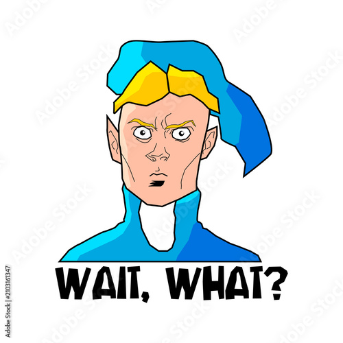 Wait, What? Hero Sticker | Funny Confused Gamer Cartoon Character