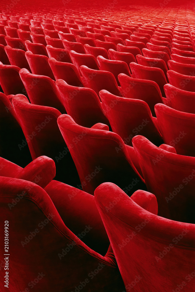 Obraz premium Red Theater Seats Array