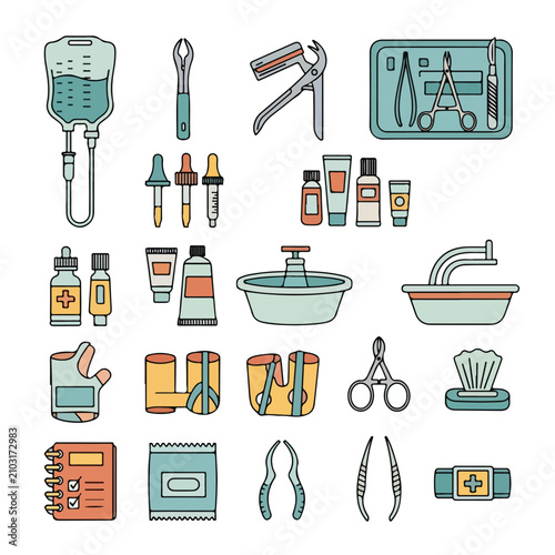 Medical supplies and equipment for healthcare and first aid