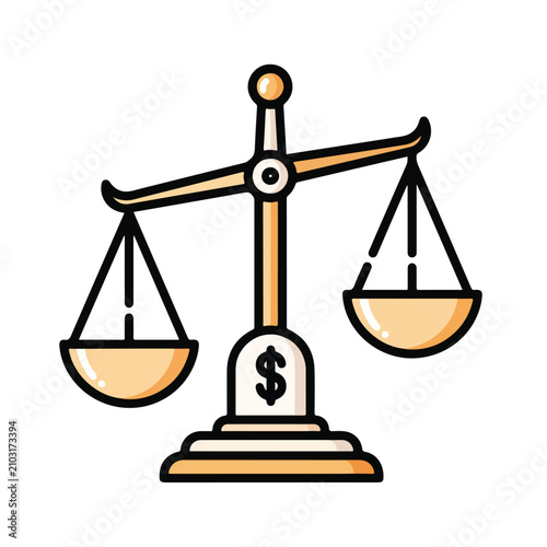 balance scale with money on one side