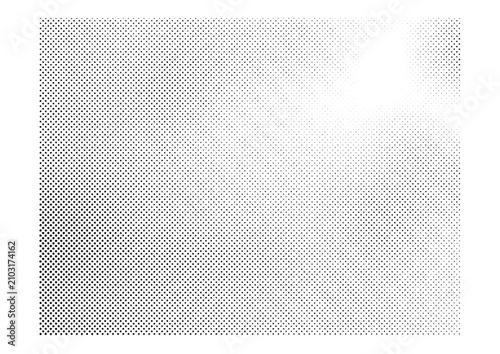 Medium-Light Grunge Halftone Dot Texture Vector Background, Distressed Circle Pattern Overlay