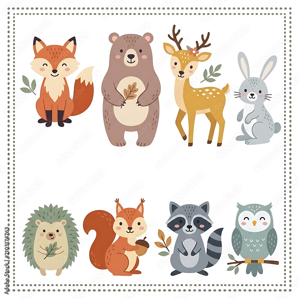 Fototapeta premium set of funny animals