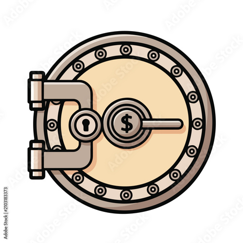 Secure bank vault door with lock