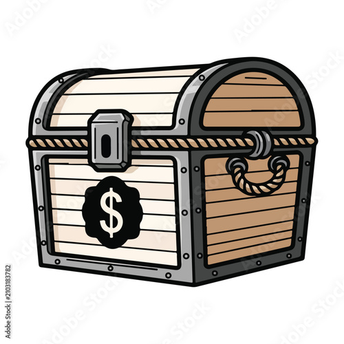 Treasure chest with dollar sign