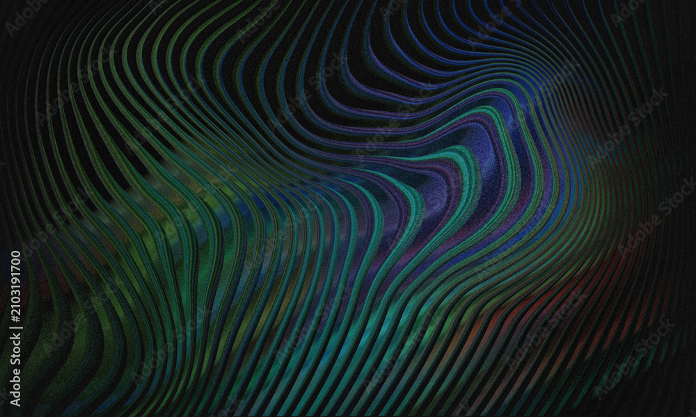 Fototapeta premium Dynamic Dark Abstract Background with Colorful Wavy Lines and Grainy Texture.