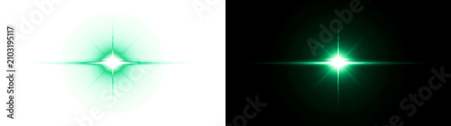 Foto Sparkling Star Light glows brightly with a single cross shaped flare in PNG, Tra