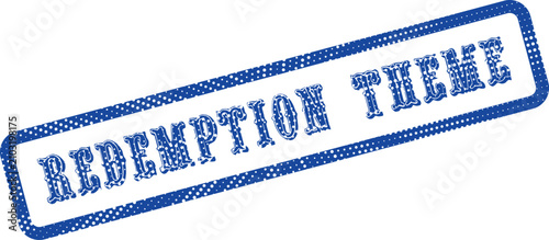 Tableau sur toile Authentic blue stamp mark presents the powerful and meaningful phrase Redemption