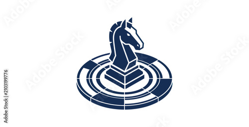 Bild auf Leinwand Isometric Chess Knight Vector Illustration