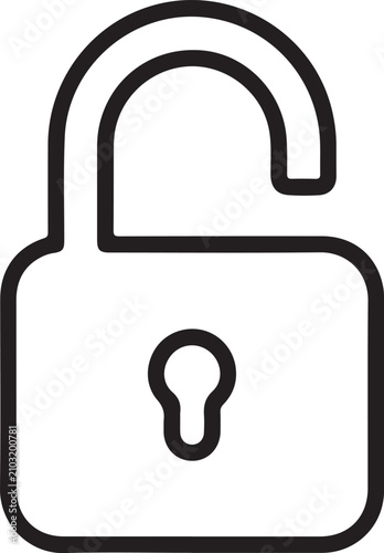 Open padlock with keyhole icon