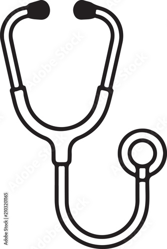 Black stethoscope with diaphragm attached