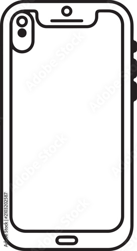 Minimalist smartphone outline with camera sensors