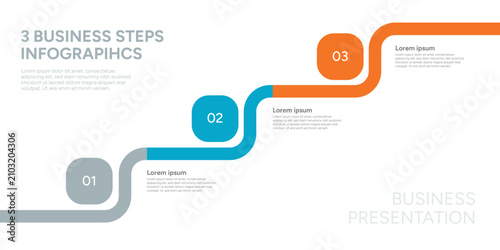 Konstfotografi 3 Business Steps Infographic Template, Modern Timeline Process Flow Presentation