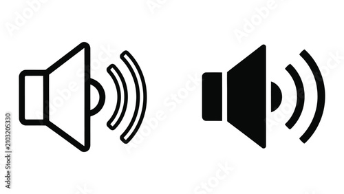 Obraz na płótnie Mute and Unmute Audio Icons Line Art Vector Illustration