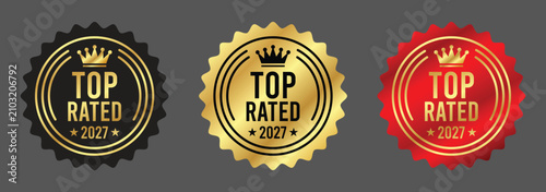 Top Rated Premium Award Badge Collection Gold Black Red Quality Labels 2027