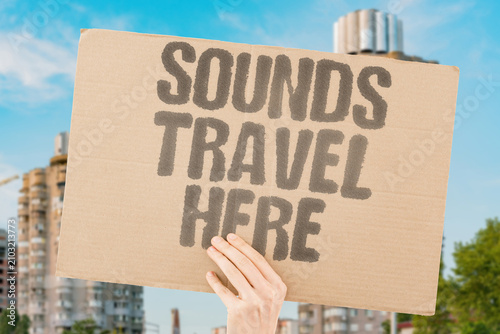 Принти на полотні "Sounds Travel Here" Noise moves from room to room