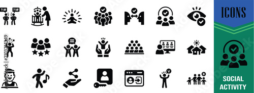 People lifestyle social activity icons. people icon set, user icon set, share icon set