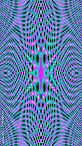 Abstract Neon Cyber Dot Matrix Pattern, Futuristic Optical Grid Background, Symmetrical Sci-Fi Energy Texture, High Resolution Vertical 4K Decorative Digital Design
