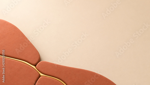 Abstract Terracotta Panels with Gold Repair Business Background