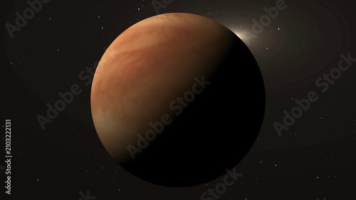 Rotating Planet Venus in Deep Space 3D Animation 4K