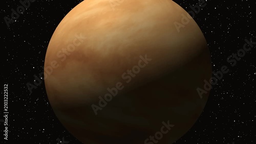 Close Up Rotating Venus Planet in Outer Space 4K