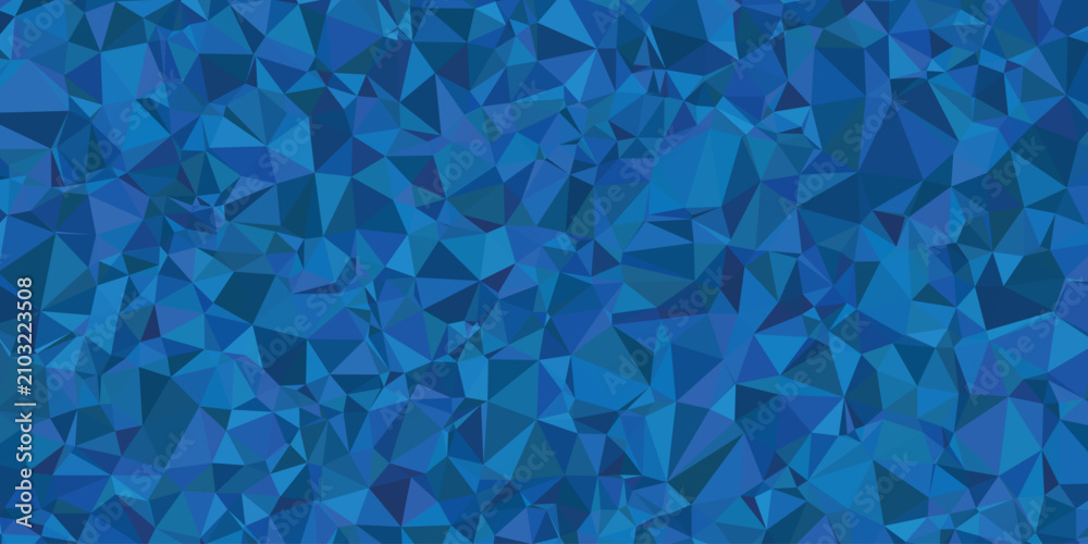 Obraz premium Abstract blue low poly background, geometric crystalline texture vector, navy sapphire faceted mosaic pattern wallpaper Premium Background