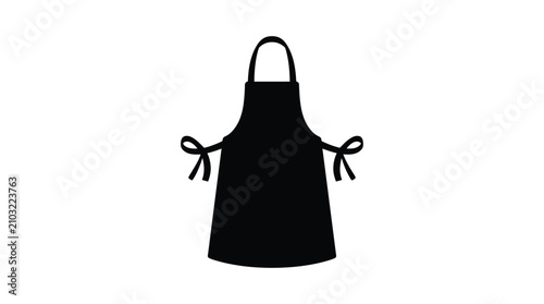 Black apron silhouette against a white background silhouette