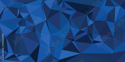 Canvas-taulu Abstract low poly blue background, geometric crystalline texture, navy polygonal