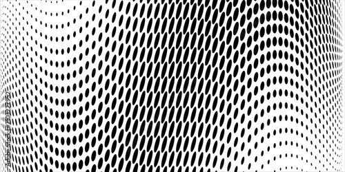 Принти на полотні Black halftone dot wave pattern