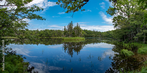 Bild auf Leinwand Shiretoko Five Lakes and Forest Reflection in Hokkaido Japan