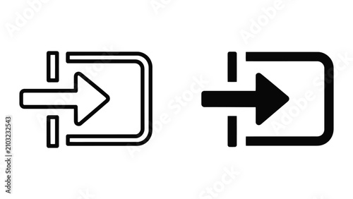 Quadro su tela Login and Logout Arrow Icons Set Featuring Minimalist Outline and Solid Vector G