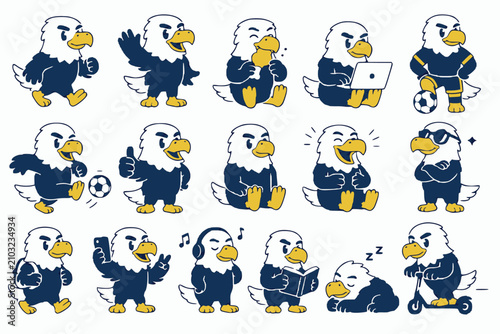 Obraz na płótnie eagle mascot set Illustrator Artwork