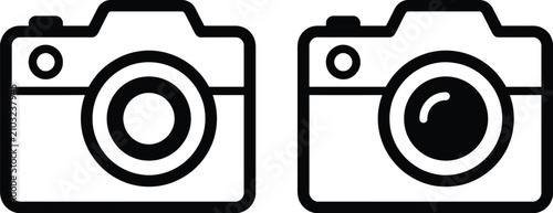 Foto Professional camera line icons for photography website and mobile app ui design