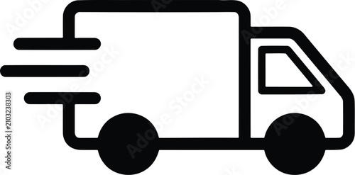 Tableau sur toile Fast delivery truck icon for logistics shipping and ecommerce website design