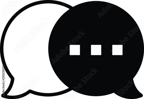 Photos Overlapping speech bubbles icon representing digital communication for web