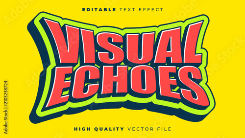 Vibrant Retro Style Sticker Editable Vector Text Effect