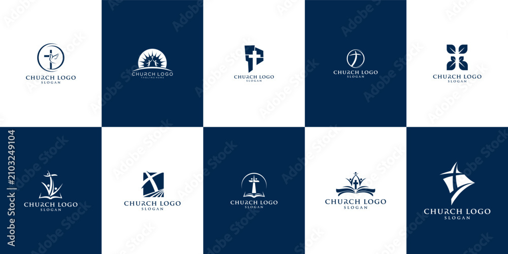 Obraz premium Collection of Church Logos and Religious Symbols 1.