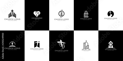 Konstfotografi Collection of Church and Christian Logos.