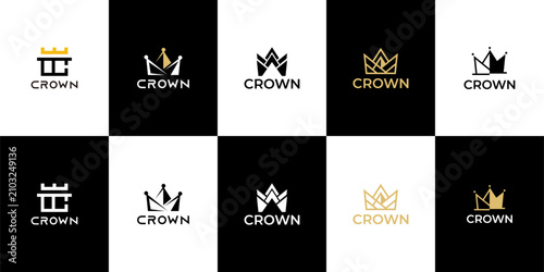 Tablou pe pânză Collection of Crown Logos for Branding and Identity.