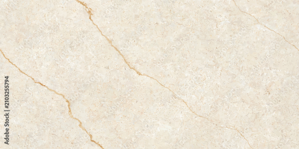 Fototapeta premium Cream beige marble slab with natural gold veining pattern close up of a cream colored marble surface with distinct golden veining background luxurious material interior architecture