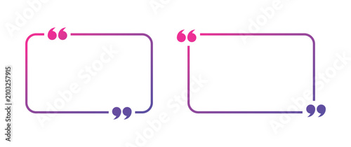 Canvas Print Neon Gradient Quote Box Frame Set, Pink and Purple Testimonial Text Placeholder