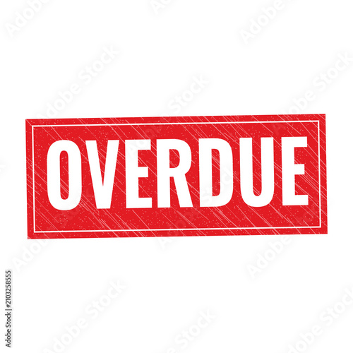 Tableau sur toile Red overdue stamp sign with grunge texture
