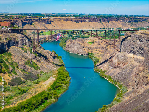 Perrine Memorial Bridge spans the Snake River in Twin Falls