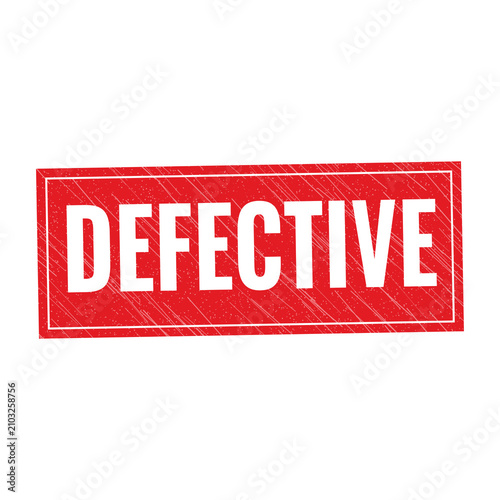 Foto Red defective stamp sign with grunge texture