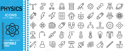 Canvastavla Physics Symbols Laboratory Tools and Formula Vector Icons
